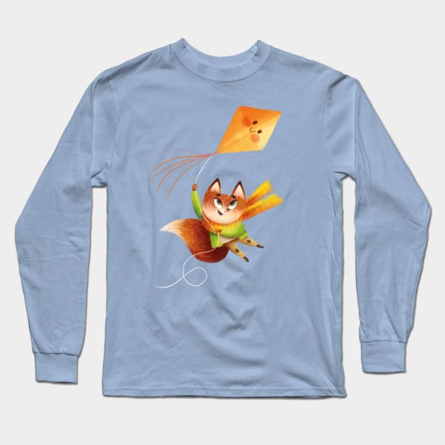 Kite flying Long Sleeve T-Shirt by Geeksarecool